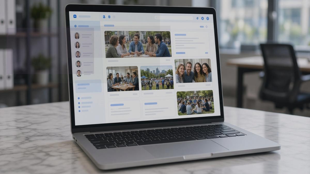 Buy Facebook Account — editorial photo of a Facebook page workspace