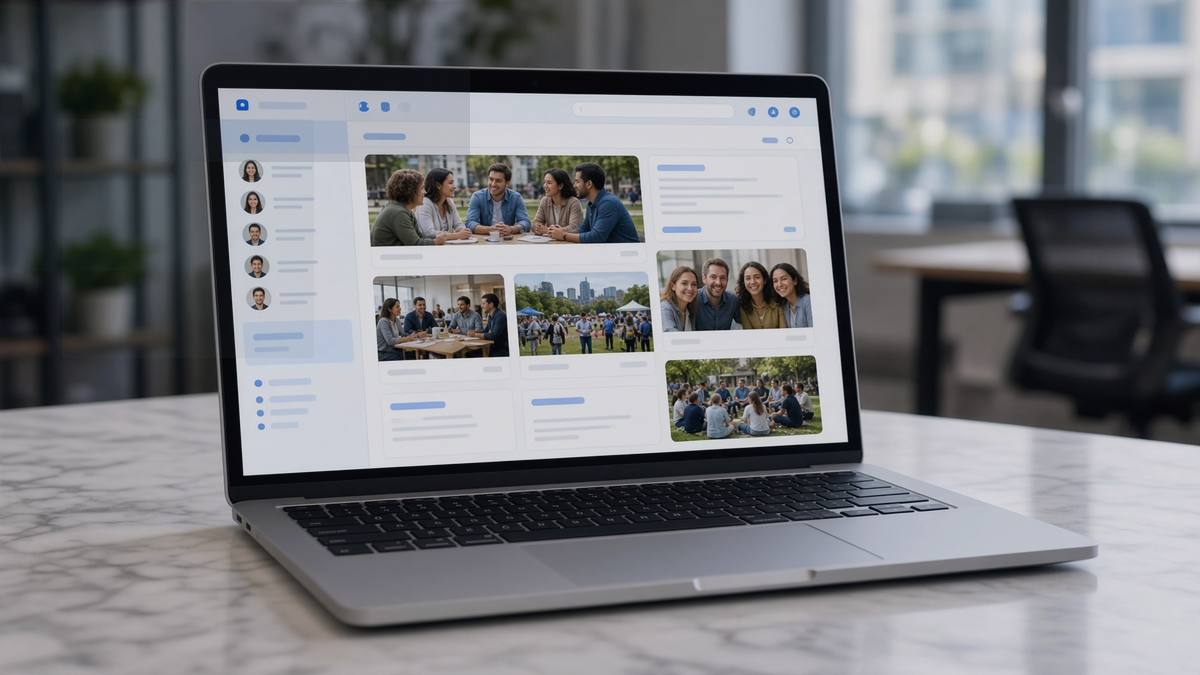 Buy Facebook Page — editorial photo of a Facebook page workspace
