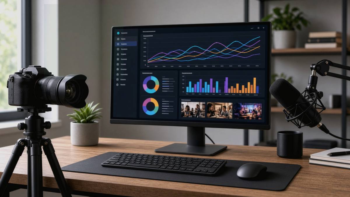 Monetized YouTube Channel for Sale — editorial photo of a YouTube channel workspace