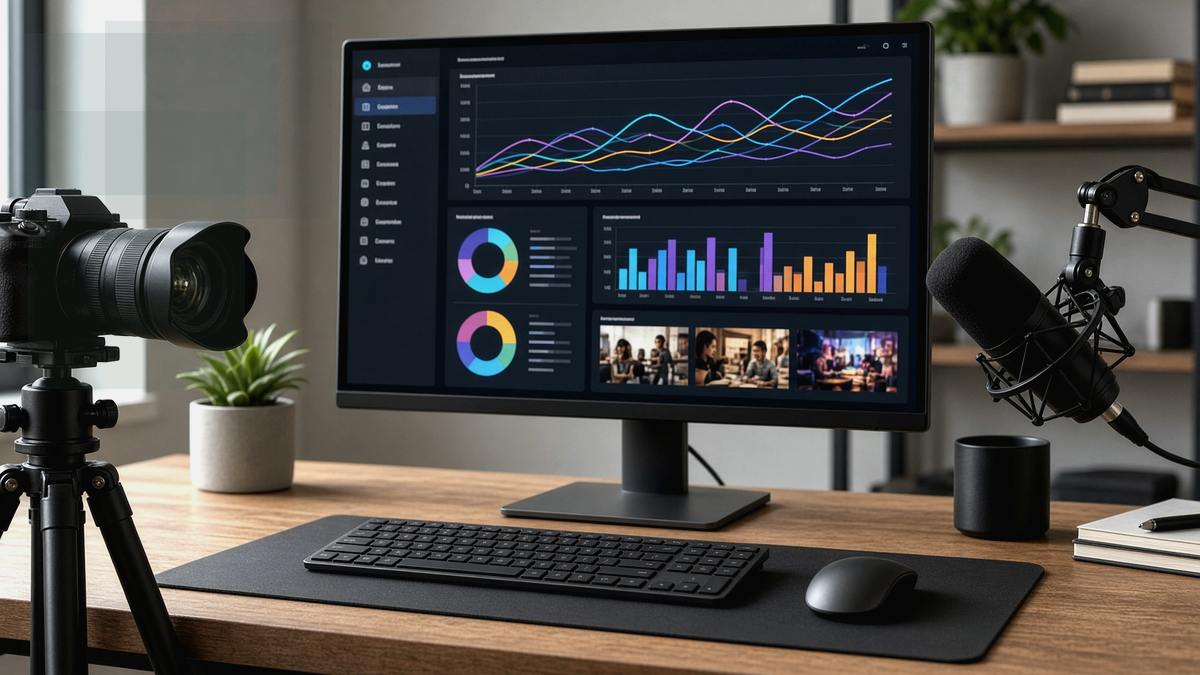 Website to Buy YouTube — editorial photo of a YouTube channel workspace